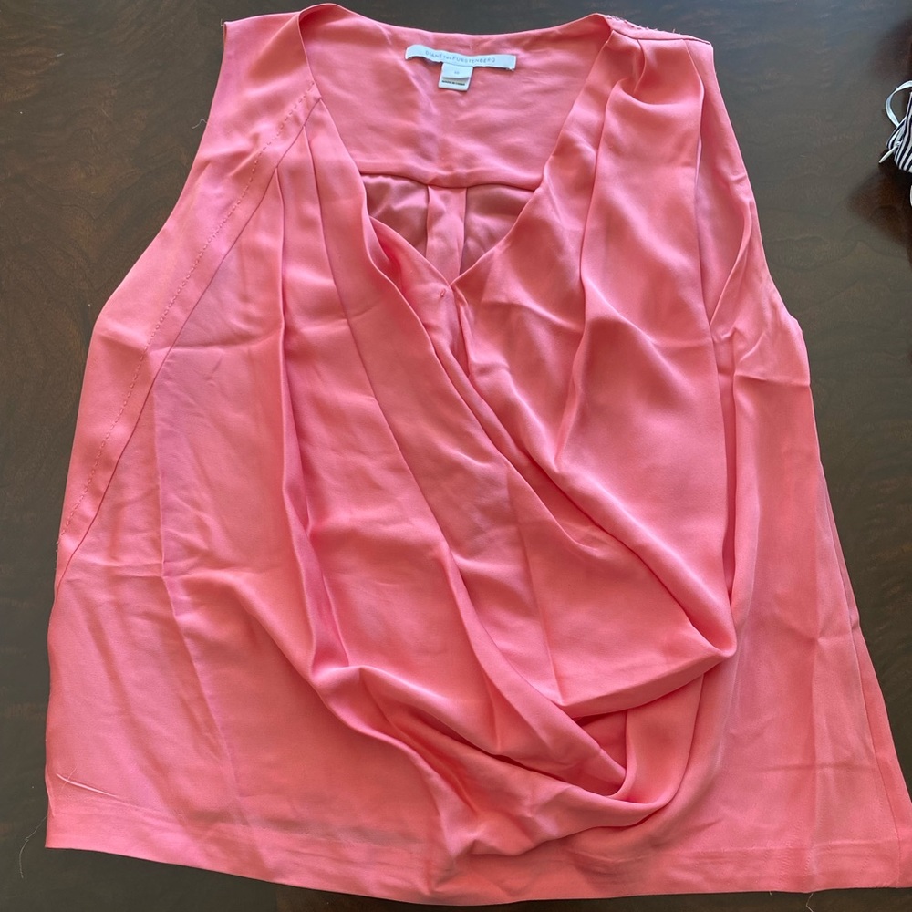 Diane Von Furstenburg silk coral blouse